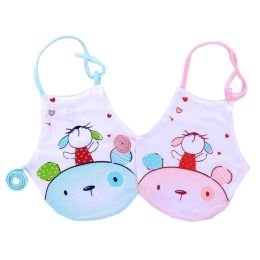 2 Pieces Infant Baby Bibs - Keep Warm Bellyband Pink Blue Mouse Baby Belly Band Smock Cotton