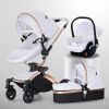 High Landscape Baby Stroller - 360-degree Rotation 3-in-1 Basket Foldable