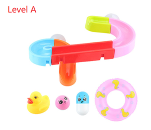 Baby Water Track - assembling slides bathing bath toys Drifting wheel and Baby soft glue pinch ball