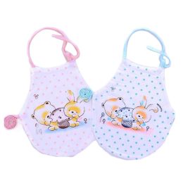 Bear Baby Bibs - 2 Pieces Cotton  Pink Blue Soft Cover Keep Warm Bellyband