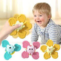 Baby Bath Spinning Top Toy - Safe Interesting Baby Bath Toys Animal Hand Spinner Toys w/Suction Cups