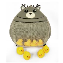 Fat Bear Bath Toy Organizer - Bathroom Toys Storage Net Quick Dry Mesh Bag for Bathtub Holder