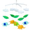 Handmade Elephants Baby Crib Mobile - Non-Woven Musical Mobile Crib Toy Nursery Room Decor