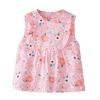 Pink Flora Baby Smock - Inner Waterproof Apron Eating Smock Girl's Princess Smock Sleeveless Bib