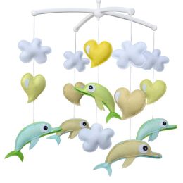 Handmade Dolphin Baby Crib Mobile - Non-Woven Musical Mobile Crib Toy Nursery Room Decor