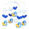 Handmade Blue Birds Baby Crib Mobile - Non-Woven Musical Mobile Crib Toy Nursery Room Decor