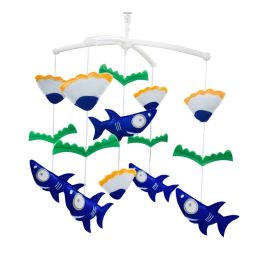 Handmade Sharks Baby Crib Mobile - Non-Woven Musical Mobile Crib Toy Nursery Room Decor