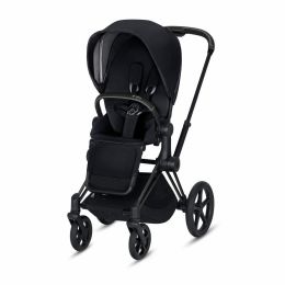 CYBEX ePriam 3-in-1 Baby Stroller - Travel System Matte with Black Details Baby Stroller Premium Black