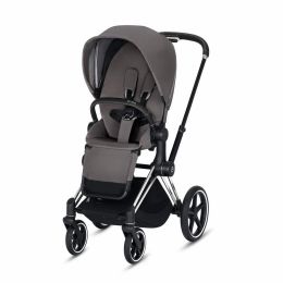 CYBEX ePriam 3-in-1 Baby Stroller - Travel System Chrome with Black Details Baby Stroller Manhattan Grey