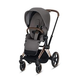 CYBEX Priam 3-in-1 Baby Stroller - Travel System Rose Gold with Brown Details Baby Stroller Manhattan Grey