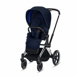 CYBEX Priam 3-in-1 Baby Stroller - Travel System Chrome with Black Details Baby Stroller Indigo Blue