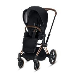 CYBEX Priam 3-in-1 Baby Stroller - Travel System Rose Gold with Brown Details Baby Stroller - Premium Black