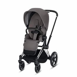 CYBEX Priam 3-in-1 Baby Stroller - Travel System Chrome with Black Details Baby Stroller Manhattan Grey