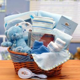 Simply The Baby Gift Basket - Basics Blue New Baby Gift Basket