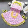 Sleeveless Baby Eating Smock - Apron Inner Waterproof Kids Bib Baby Painting Shirt,Yellow Pink Sunflowers 1-4T